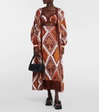 Johanna Ortiz Printed cotton cardigan and bra set