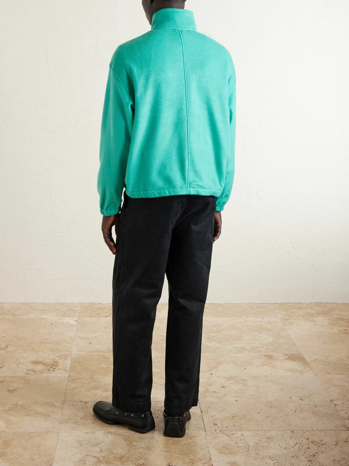 Auralee - Silk-Fleece Half-Zip Sweatshirt - Green