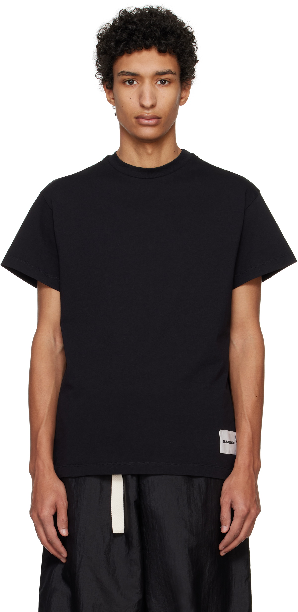 Three-Pack Black T-Shirts by Jil Sander on Sale