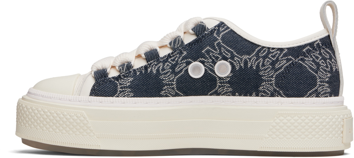 AMIRI Navy & White MA Quad Denim Court Low Sneakers Amiri display picture 3