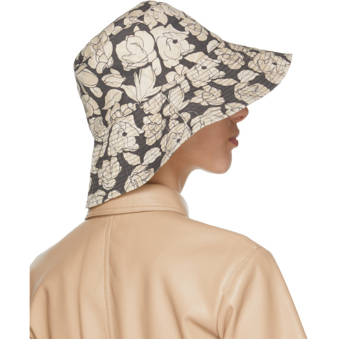 Nanushka Beige Floral Serge Hat Nanushka