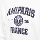 AMI Men's Paris Varsity Logo Crew Sweat in White