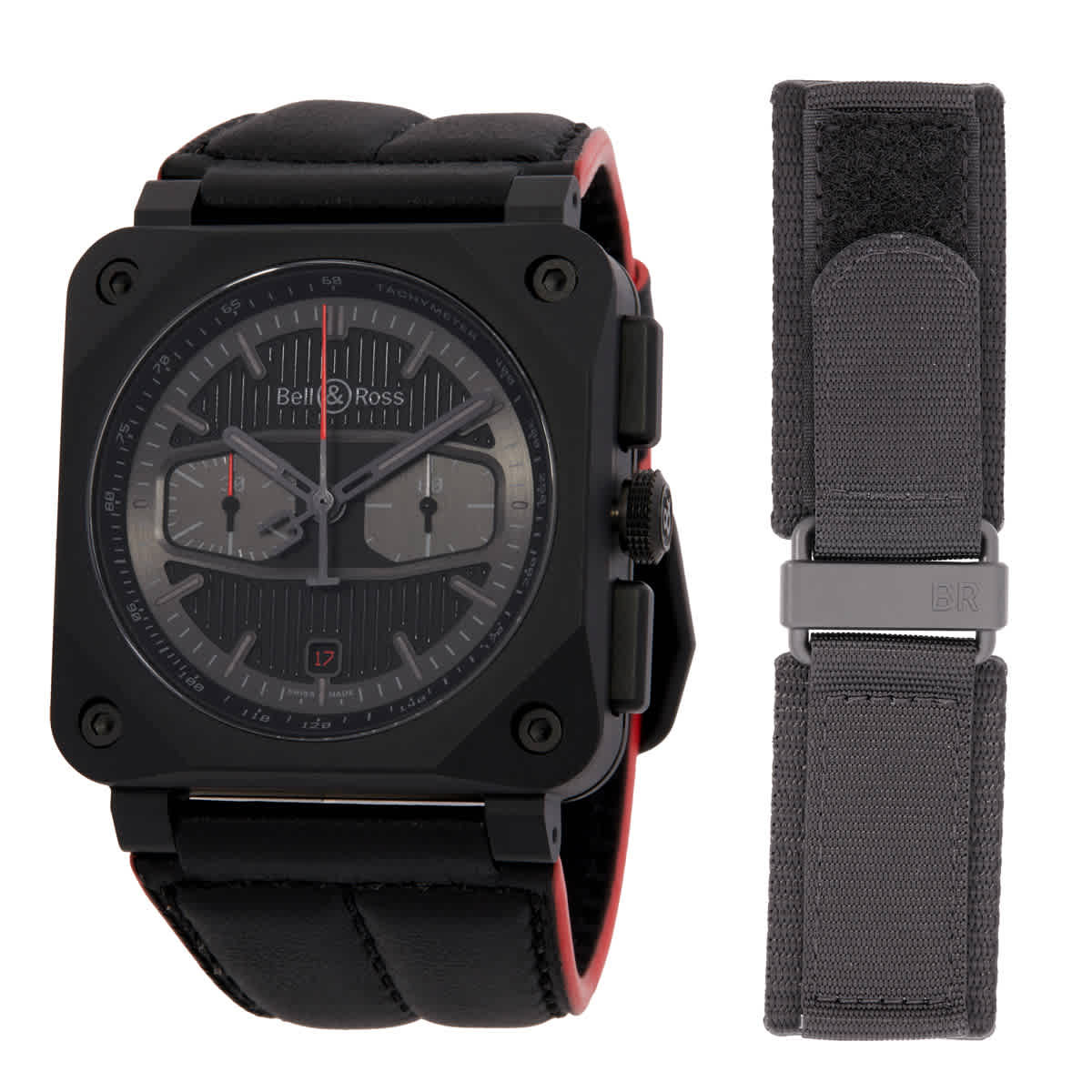 Bell and Ross Instruments Automatic Black Dial Mens Watch BR0394-BTR-CE/SCA
