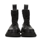 Julius Black Leather Lace-Up Boots