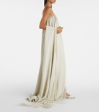 Calvin Klein Collection Vicky fringed gathered gown