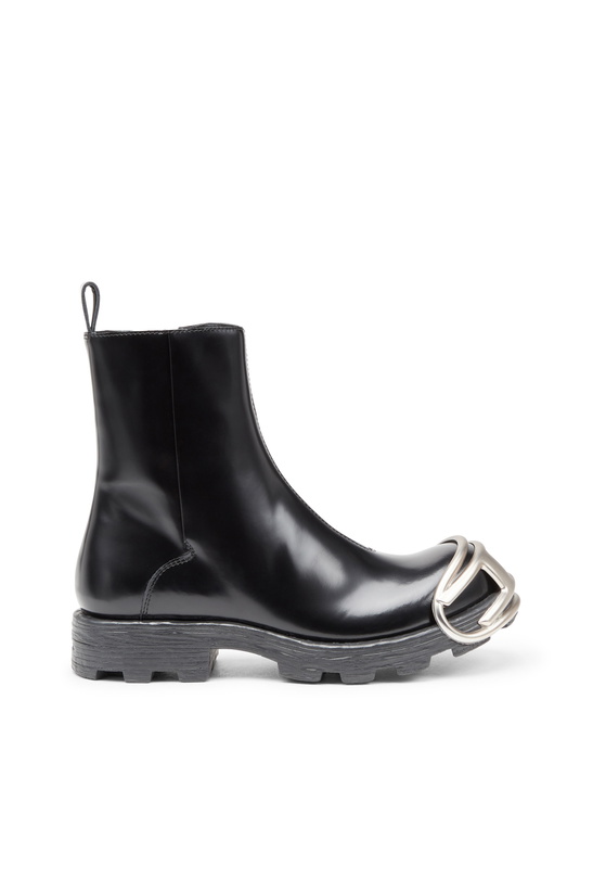Photo: Diesel D-Hammer-Leather Chelsea boots with Oval D toe caps - Boots Mens in Black