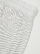 Brunello Cucinelli - Ribbed Cotton Drawstring Sweatpants - Gray