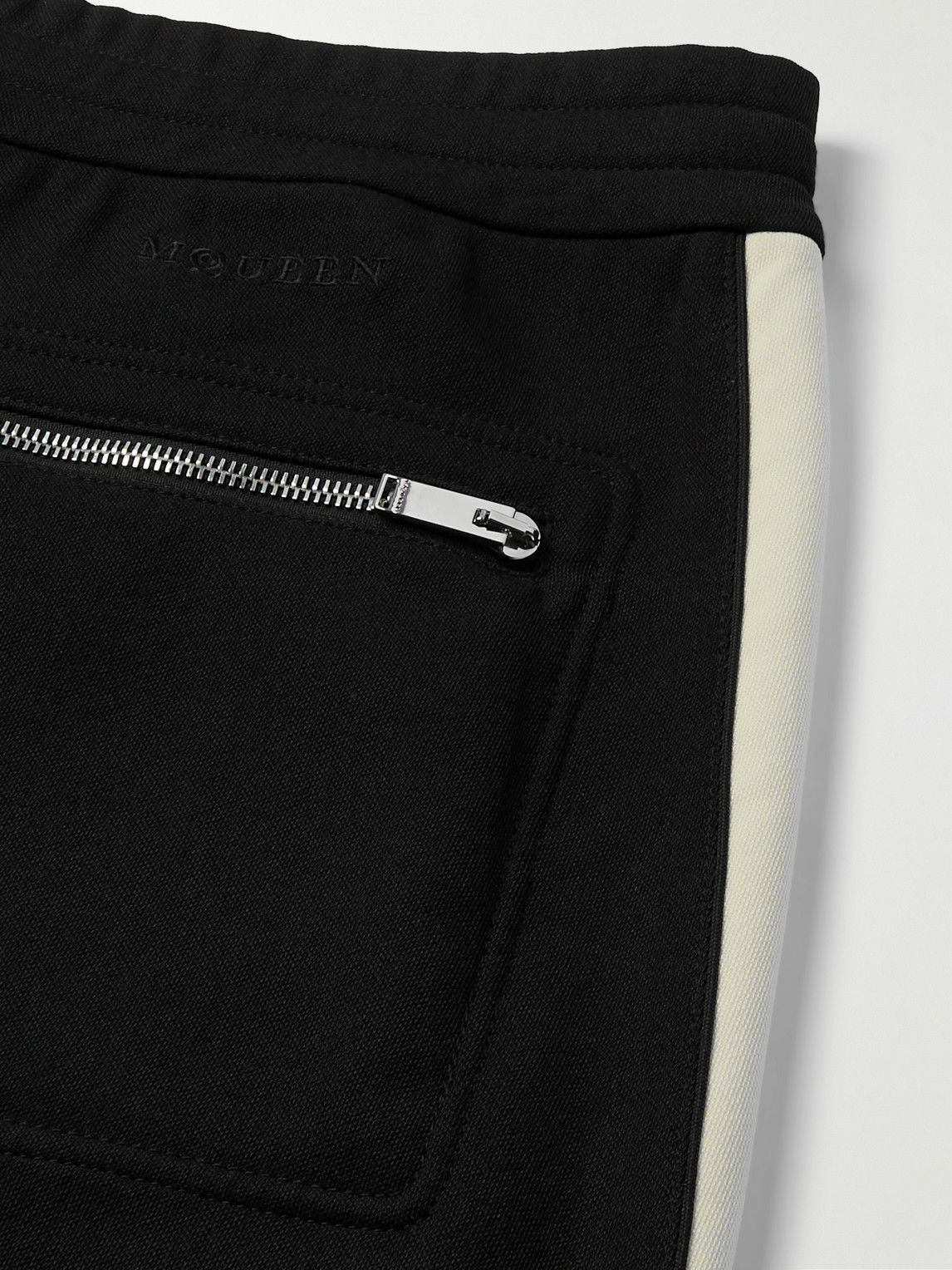 Alexander McQueen - Straight-Leg Logo-Embroidered Two-Tone Twill Track Pants - Black