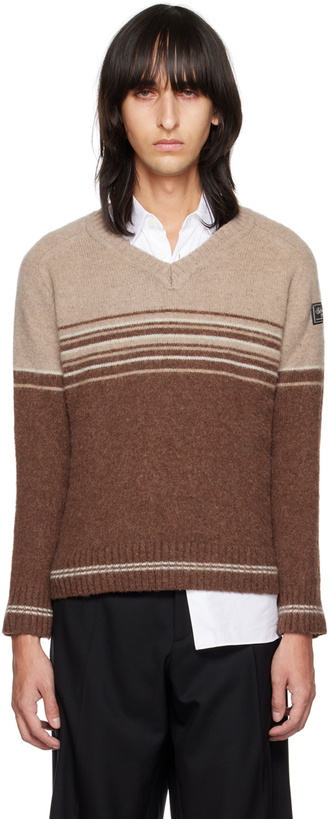 Photo: Raf Simons Brown Hammersleeve V-Neck