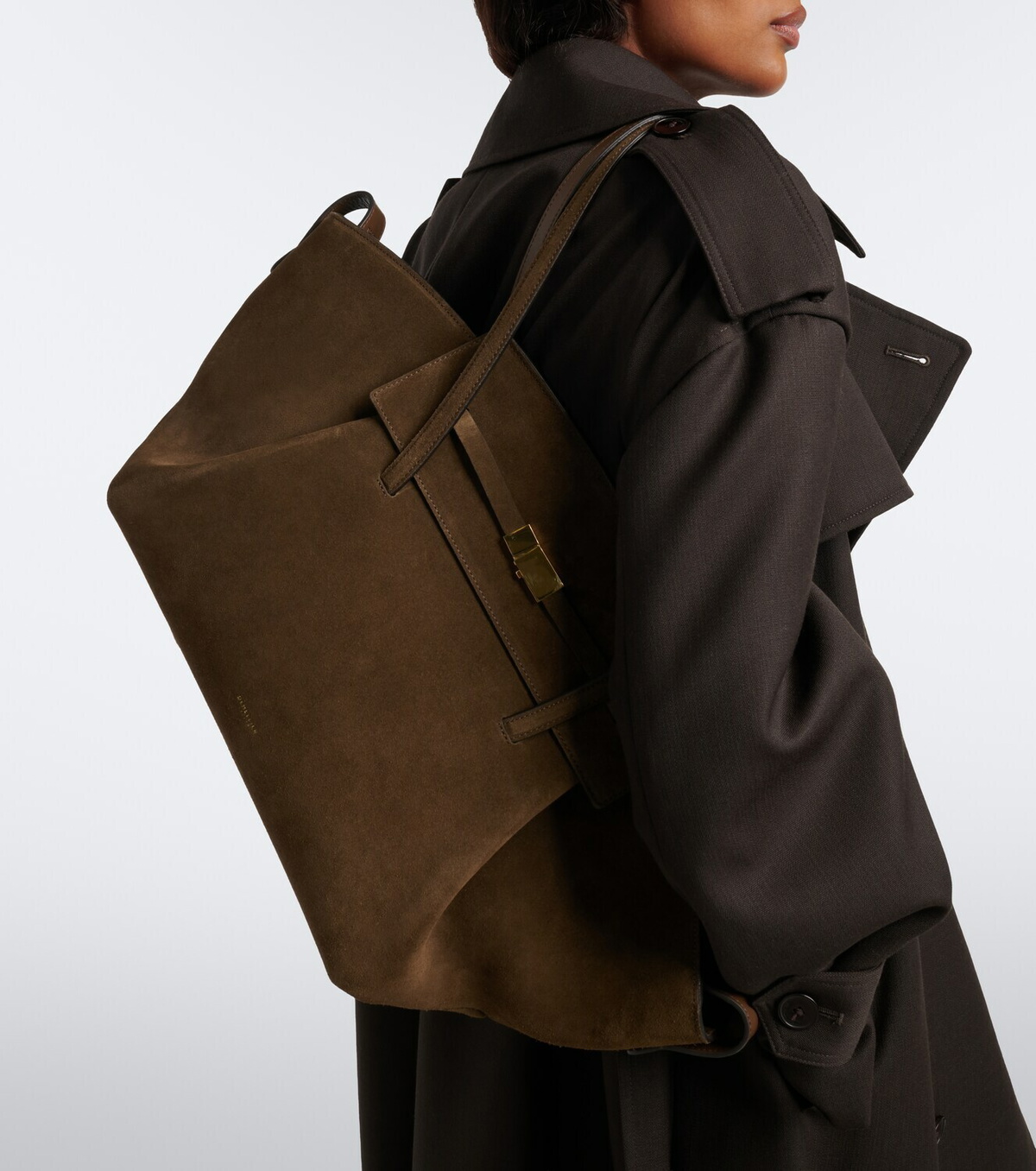 DeMellier Brooklyn Large suede shoulder bag
