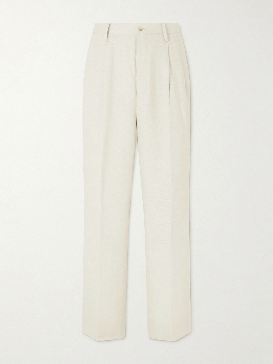 Kaptain Sunshine - Straight-Leg Linen and Silk-Blend Trousers - Neutrals