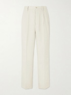 Kaptain Sunshine - Straight-Leg Linen and Silk-Blend Trousers - Neutrals