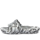 Crocs Classic Marbled Slide in Light Grey/Multi