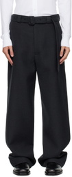 Dries Van Noten Gray Belted Trousers