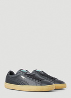 Suede Crepe Leather Sneakers in Black