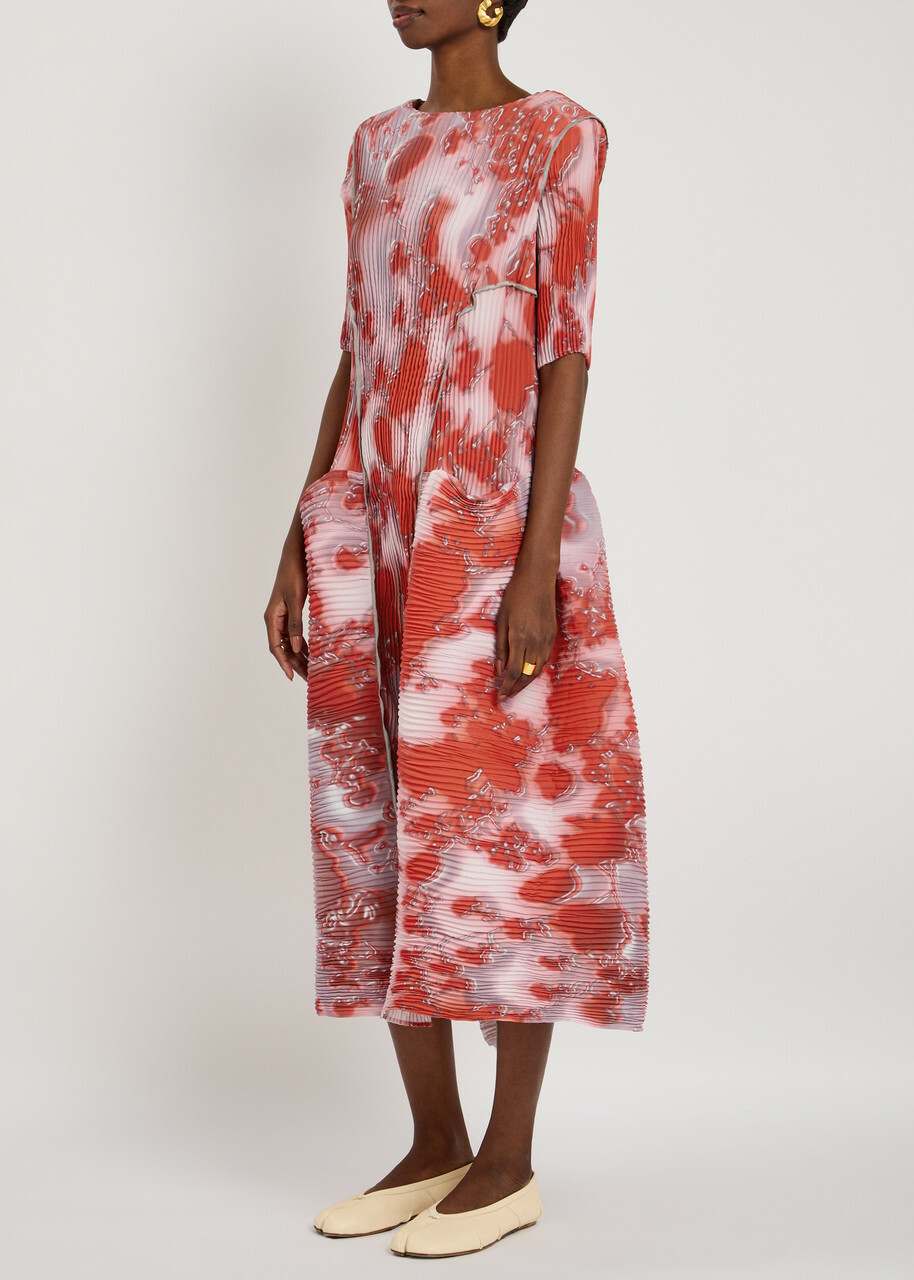 Julia Heuer Uma Plissé Crepe Maxi Dress - Red - One Size