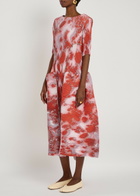 Julia Heuer Uma Plissé Crepe Maxi Dress - Red - One Size
