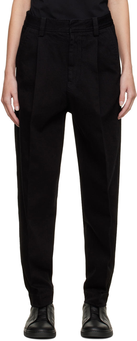 ZEGNA Black Pleated Jeans