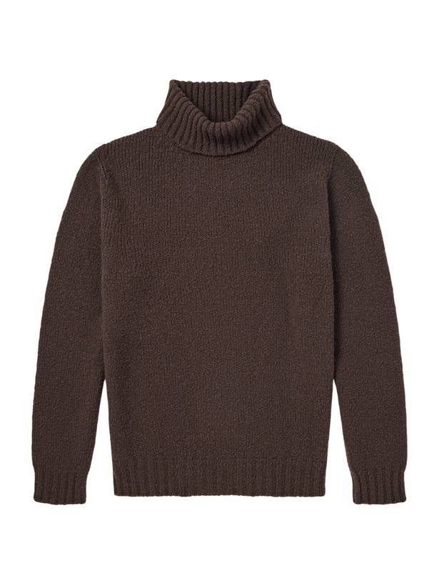 Photo: De Bonne Facture - Wool-Bouclé Rollneck Sweater - Brown