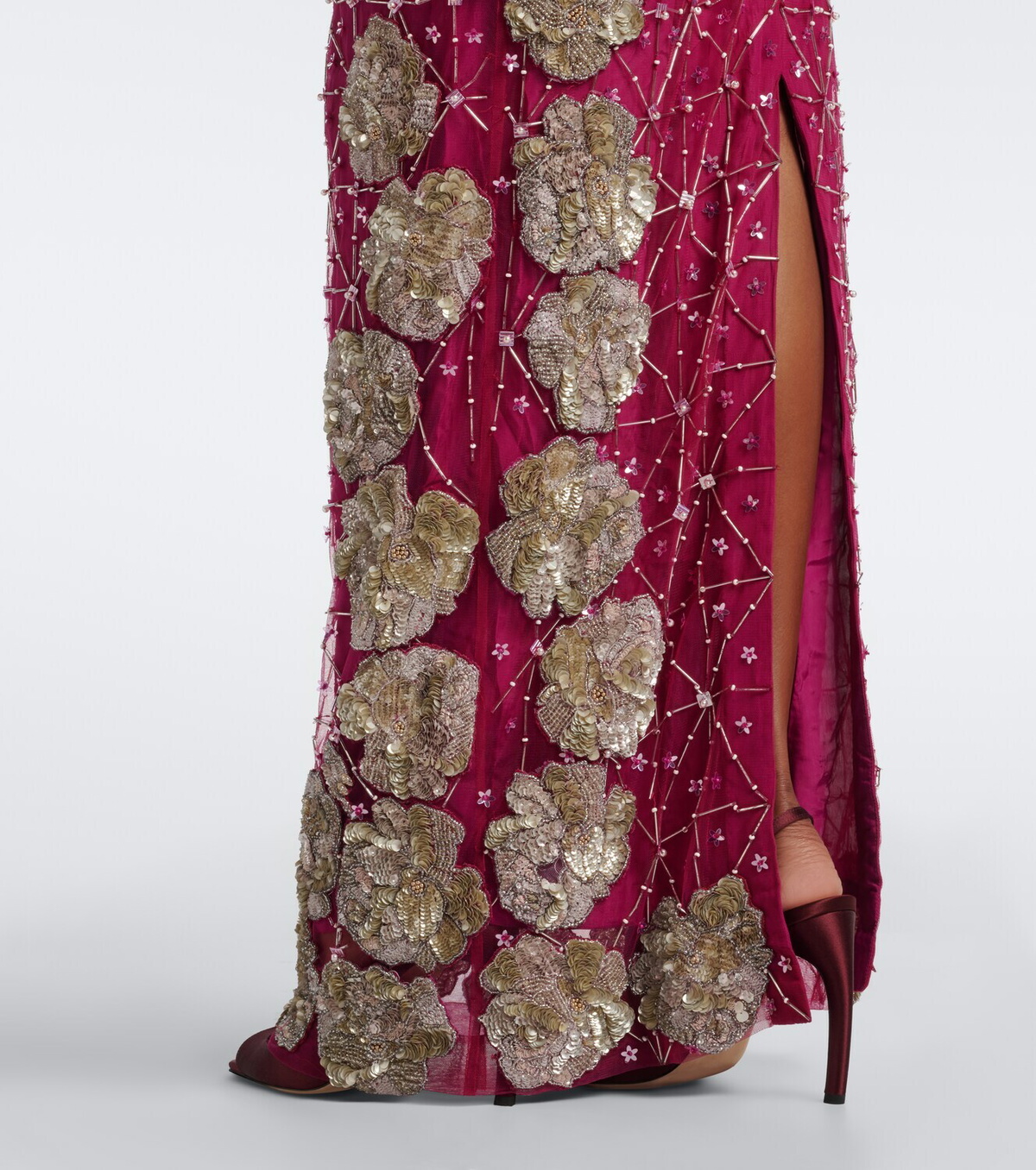 Là Fuori Aviary Crystal embellished bustier gown