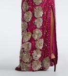 Là Fuori Aviary Crystal embellished bustier gown