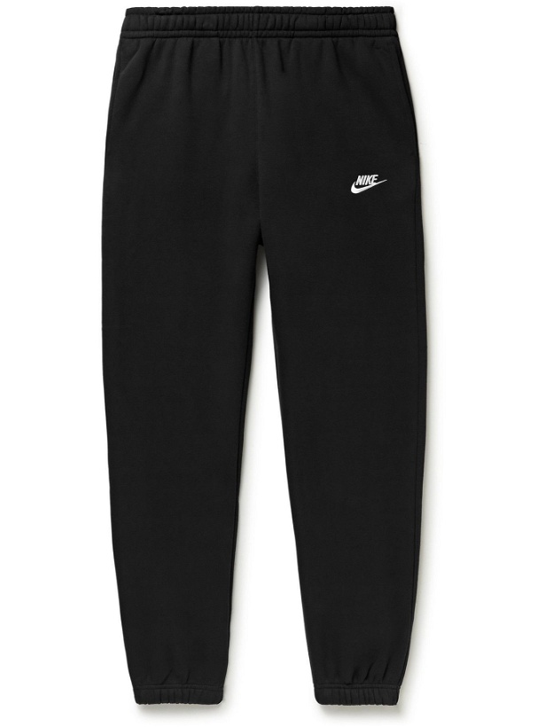 Photo: Nike - Sportswear Club Tapered Cotton-Blend Jersey Sweatpants - Black