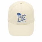 Drôle de Monsieur Men's Palm Tree Slogan Cap in Off White 