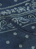 RRL - Indigo-Dyed Bandana-Print Cotton Bomber Jacket - Blue