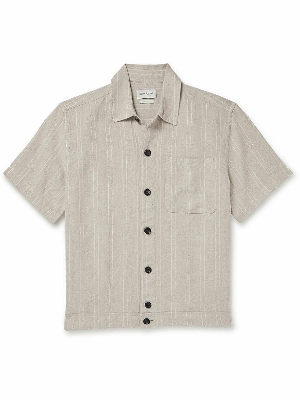 Photo: Oliver Spencer - Milford Striped Linen Shirt - Neutrals