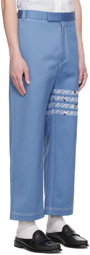 Thom Browne Blue 4-Bar Trousers