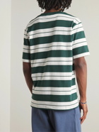 Norse Projects - Johannes Striped Logo-Embroidered Cotton-Jersey T-Shirt - Green