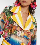 Dolce&Gabbana Portofino printed belted silk shirt