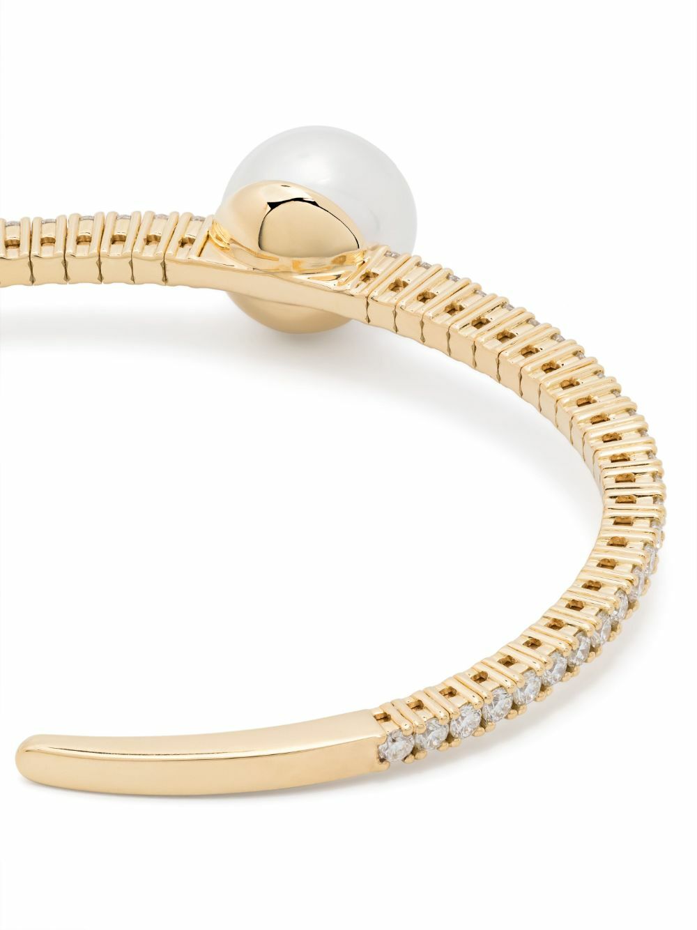 Mizuki 18K Yellow Gold Akoya Pearl And Diamond Cuff Bracelet