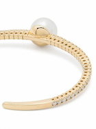 Mizuki 18K Yellow Gold Akoya Pearl And Diamond Cuff Bracelet