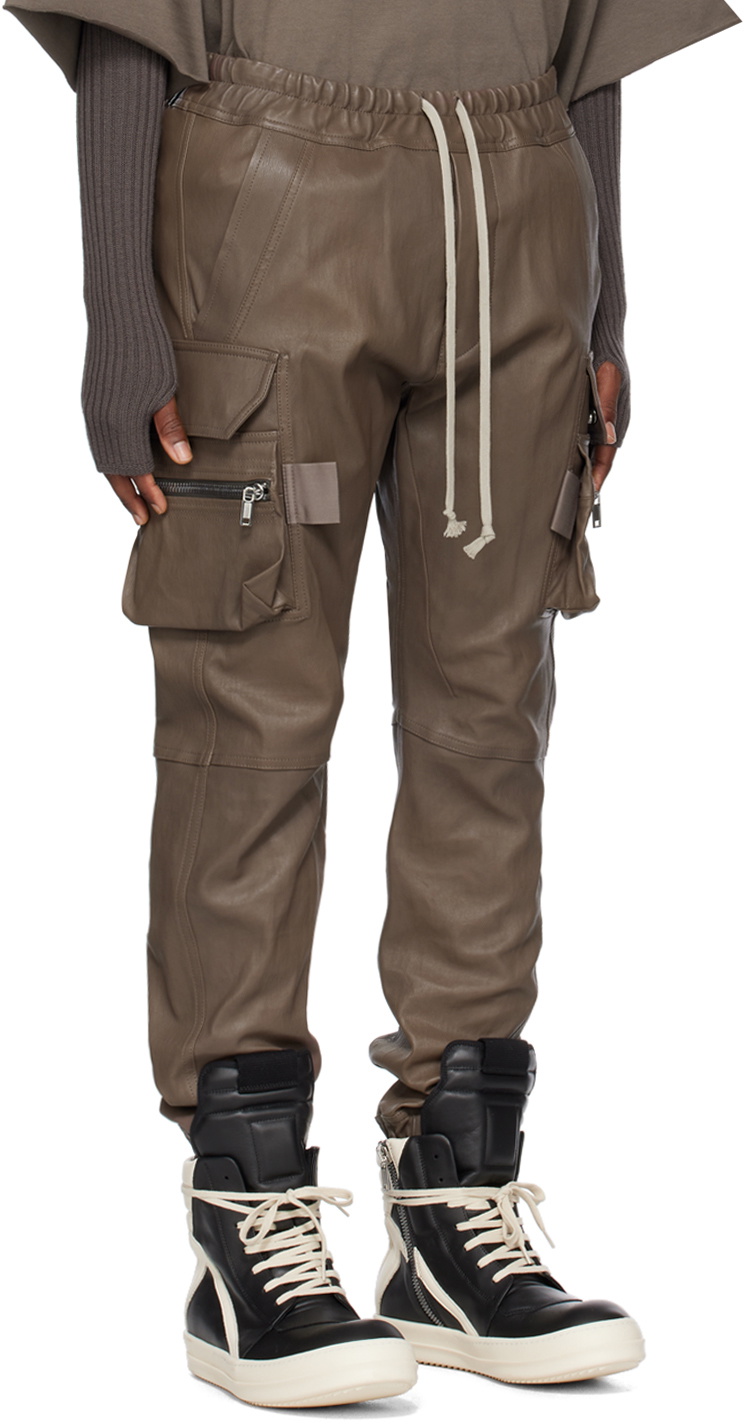 Rick Owens Tan Mastodon Leather Pants Rick Owens
