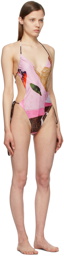 Charlotte Knowles SSENSE Exclusive Pink Harley Weir Edition Perse One-Piece Swimsuit