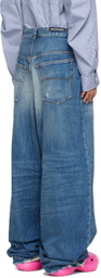 Balenciaga Blue Pull-Up Jeans