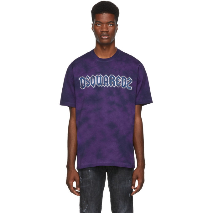 Photo: Dsquared2 Purple Bleached Slouch Fit T-Shirt