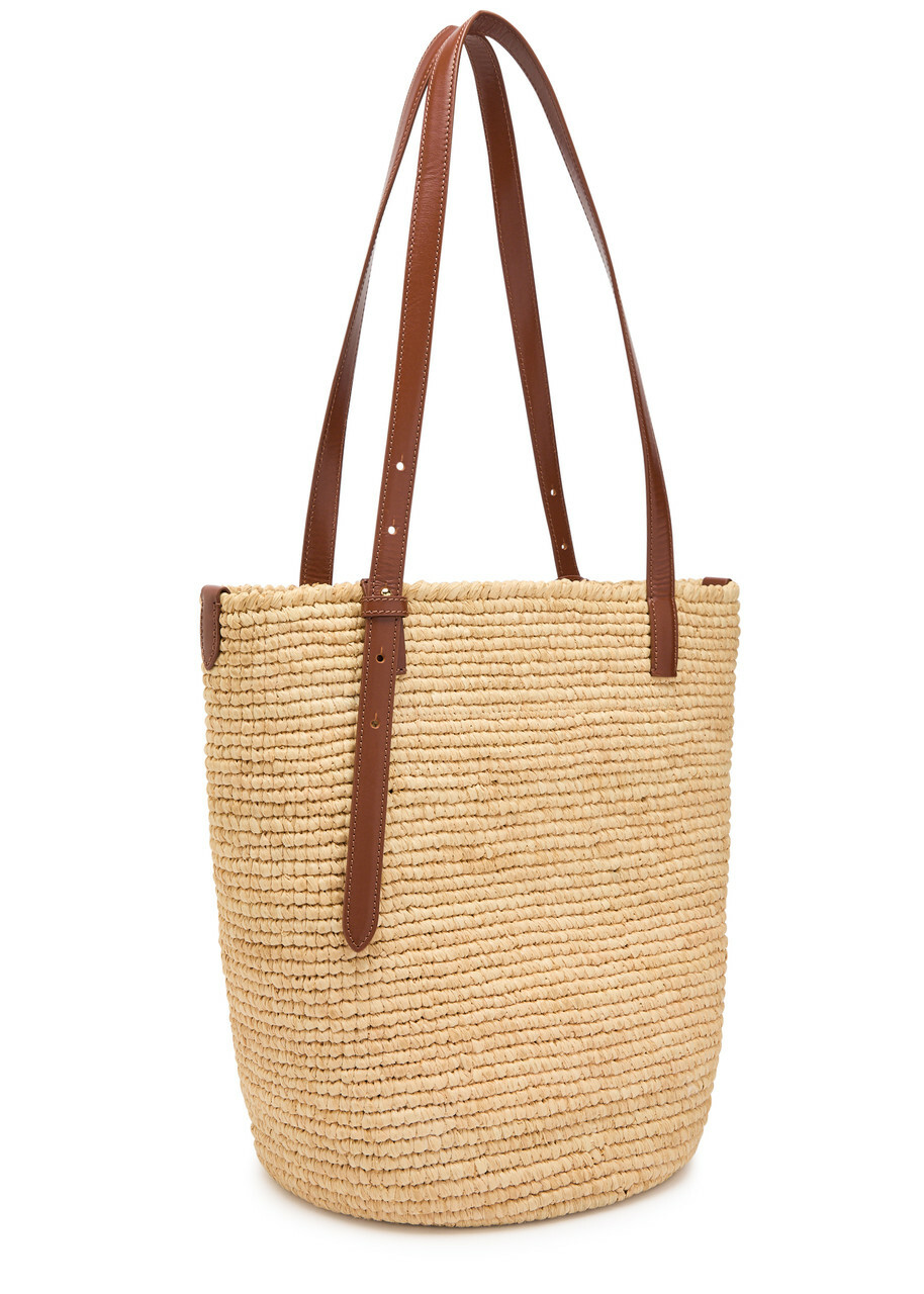 Rabanne Logo-embroidered Raffia Tote - Natural - One Size