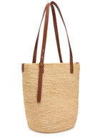Rabanne Logo-embroidered Raffia Tote - Natural - One Size
