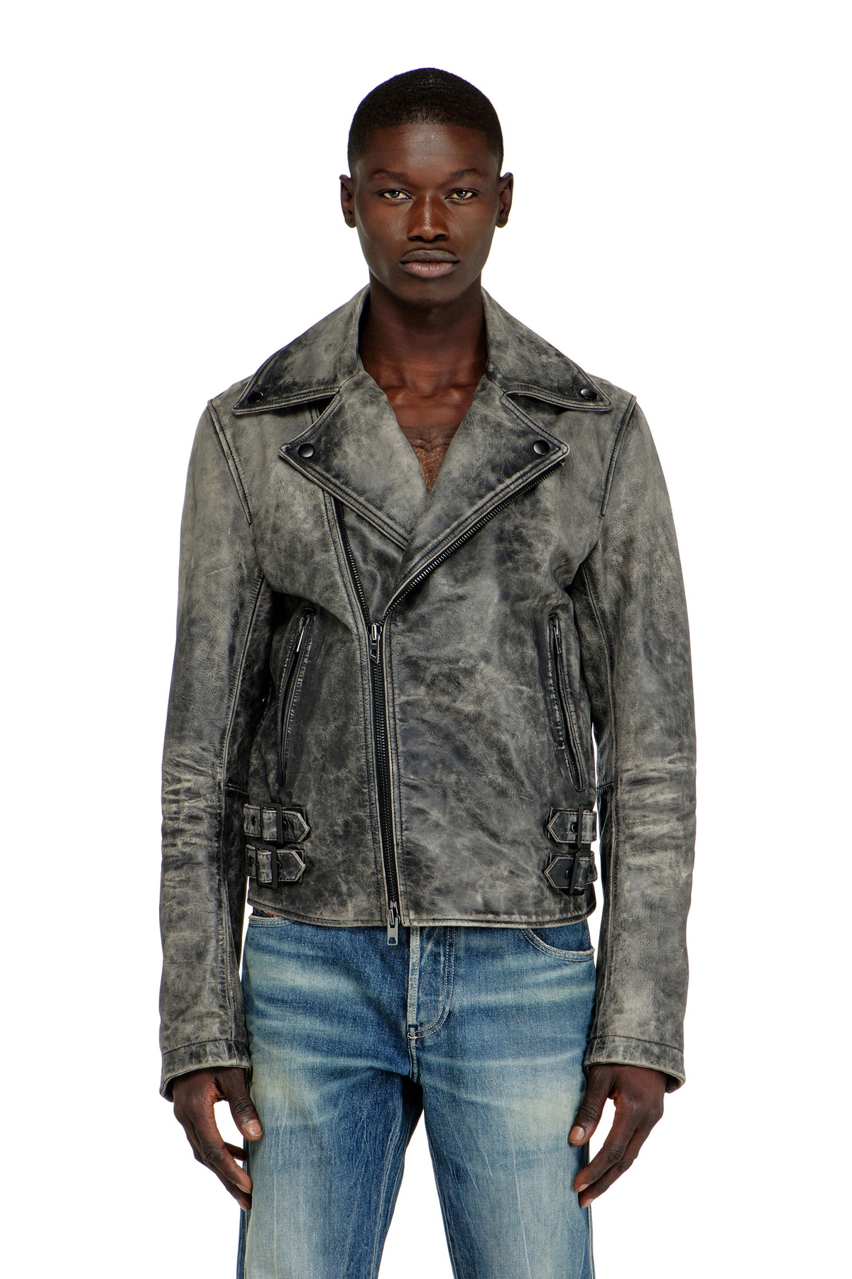 Diesel Black J-Antil Faux-Leather Jacket Diesel