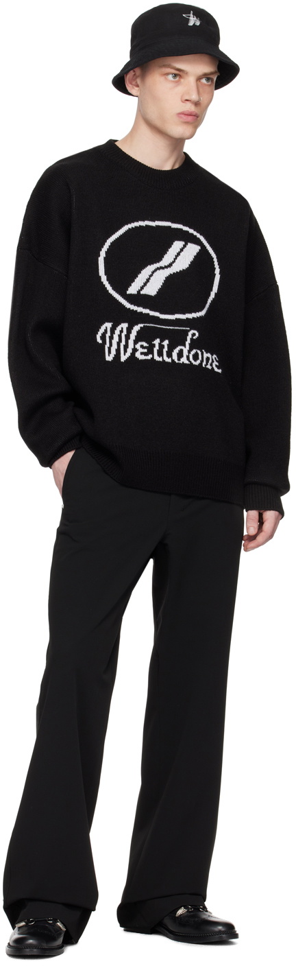 We11done Black Crewneck Sweater