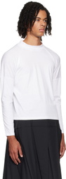 132 5. ISSEY MIYAKE White Mock Neck Long Sleeve T-Shirt