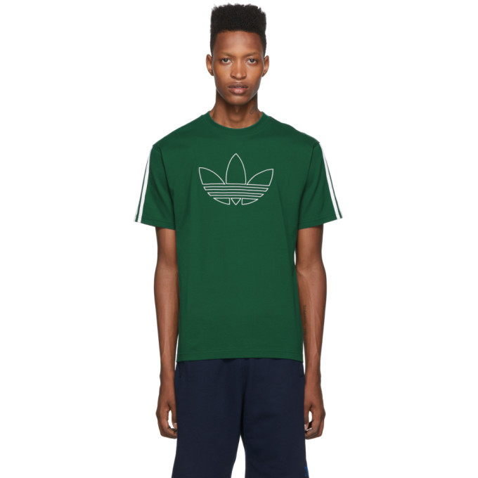 Photo: adidas Originals Green Outline Trefoil T-Shirt