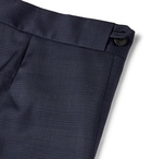 Gabriela Hearst - Navy Martin Slim-Fit Checked Wool Trousers - Blue