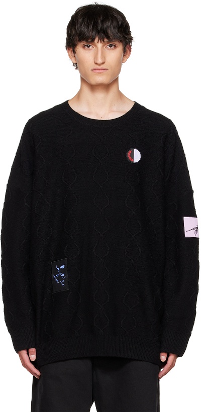 Photo: Raf Simons Black Fred Perry Edition Laurel Sweater