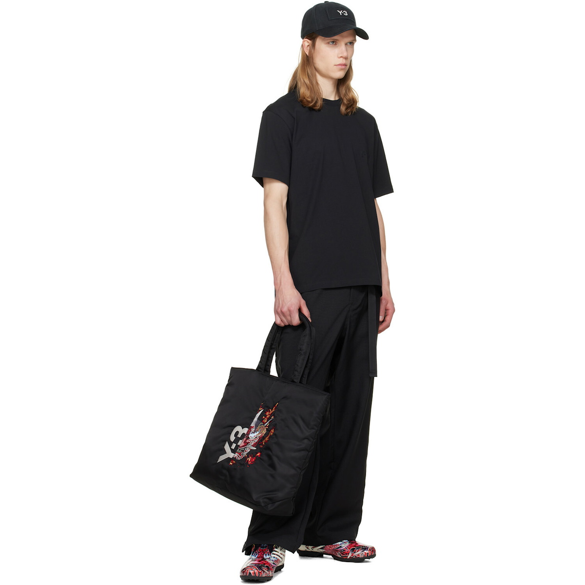 Y-3 Black Graphic Tote