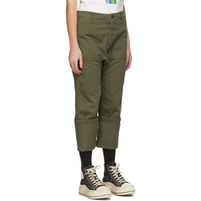 Relaxed Drop Crotch Trousers in Turf - 1160101