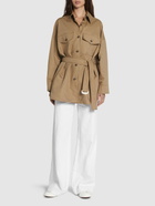 WEEKEND MAX MARA Vicario Belted Linen Blend Shirt Jacket