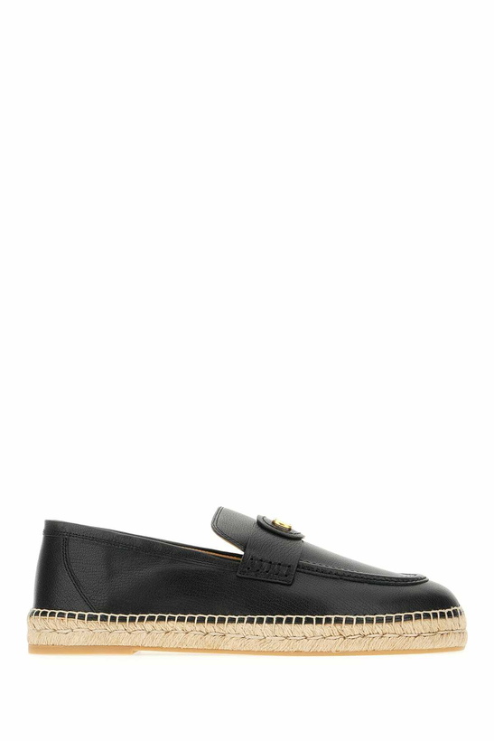 Photo: Valentino Garavani Black Leather Espadrilles